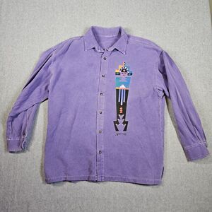 Wyatt West Vintage Women's Purple Button Down Shirt Southwest Art Graphic L